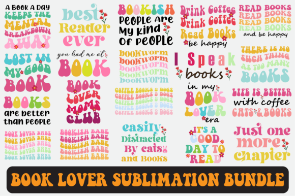Book Lover SVG Sublimation Design Bundle