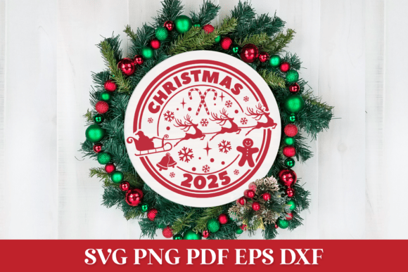 Christmas 2025 Round SVG: Graphics for Crafts & Branding