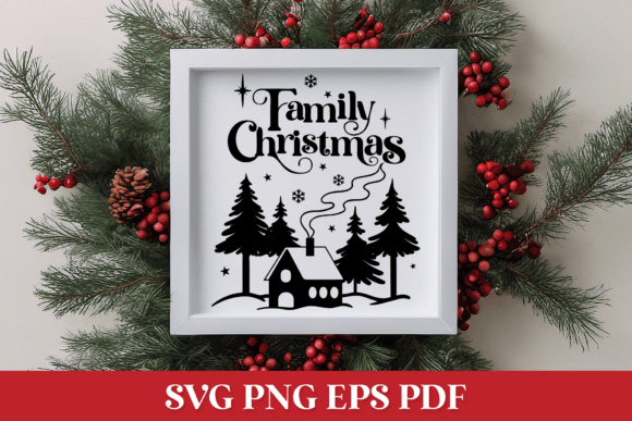 Family Christmas with Winter Scene Graphics