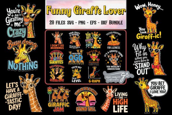 Funny Giraffe Lover SVG Bundle: Graphics for Crafts & Joyful Branding