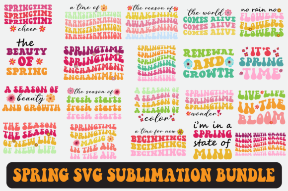 Spring SVG Sublimation Design Bundle: Graphics for Crafts