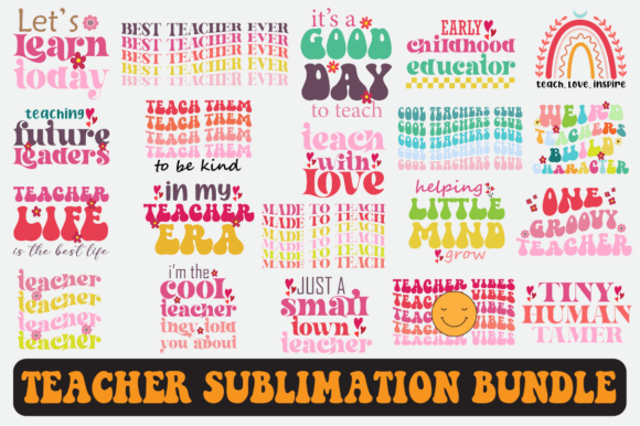 Teacher SVG Sublimation Design Bundle: Graphics for Crafts & Branding
