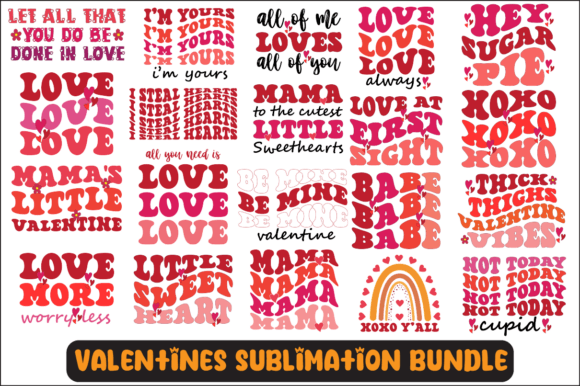 Valentines SVG Sublimation Design Bundle: Graphics for Crafts